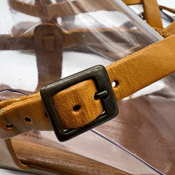 Mariella Made in Italy Brown Caged Ankle Open Toe Sandal Flats- Women's 8.5 -New - Picture 6 of 11